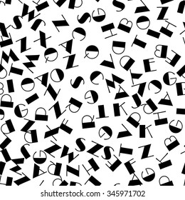 Alphabet seamless pattern background. Vector illustration.