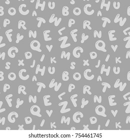 Alphabet seamless pattern.  Letters background design, or wallpaper