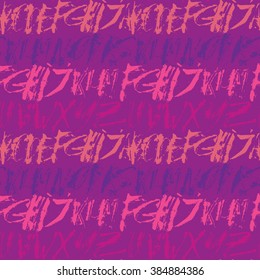 Alphabet seamless pattern. Modern expressive digital pattern. Vector illustration.
