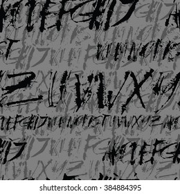 Alphabet seamless pattern. Modern expressive digital pattern. Vector illustration.