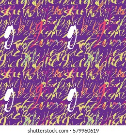 Alphabet seamless pattern. Modern expressive digital pattern. Vector illustration.
