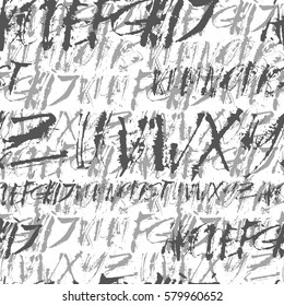 Alphabet seamless pattern. Modern expressive digital pattern. Vector illustration.