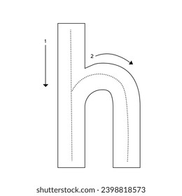 Alphabet Search Lowercase letters with arrows, Lowercase f. This vector is suitable for Preschool Children.