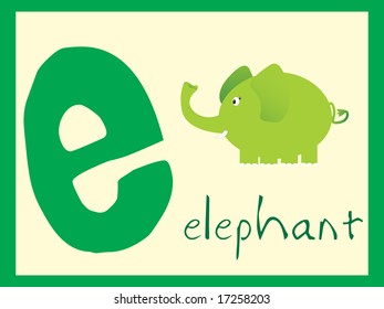 serie de alfabetos e, ilustración