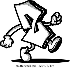 Alphabet series, graffiti alphabet letter Z illustrated dancing. Suitable for coloring book, t-shirt design, sticker and more