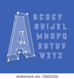 Alphabet set. 3d vector illustration. Design elements.