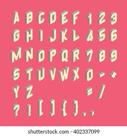 Alphabet set. 3d vector illustration. Design elements.