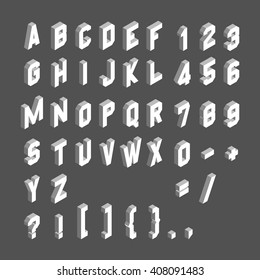 Alphabet set. 3d vector illustration. Design elements.