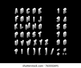 Alphabet set. 3d vector illustration. Design elements.