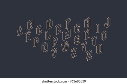 Alphabet set. 3d vector illustration. Design elements.