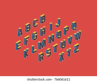 Alphabet set. 3d vector illustration. Design elements.