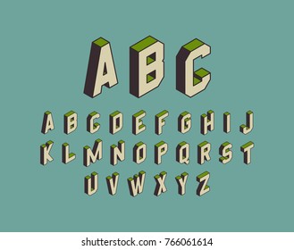Alphabet set. 3d vector illustration. Design elements.