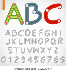Alphabet set of button slide, vector eps10