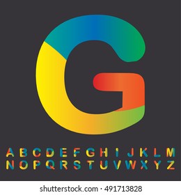 alphabet set colorful design, vector illustration