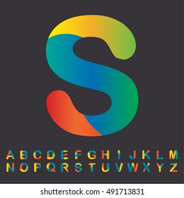 alphabet set colorful design, vector illustration