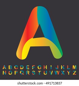 alphabet set colorful design, vector illustration