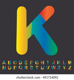 alphabet set colorful design, vector illustration