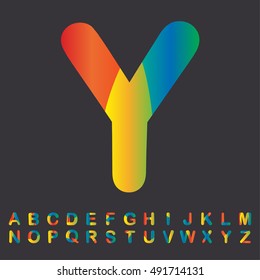 alphabet set colorful design, vector illustration