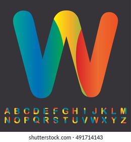 alphabet set colorful design, vector illustration