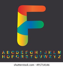 alphabet set colorful design, vector illustration