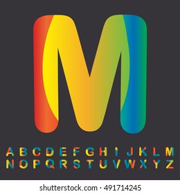 alphabet set colorful design, vector illustration