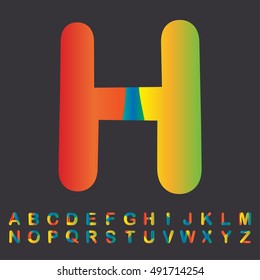alphabet set colorful design, vector illustration