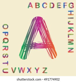 alphabet set colorful design, vector illustration