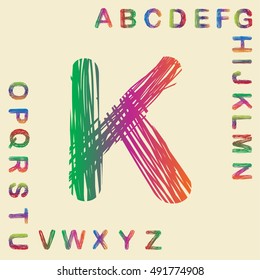 alphabet set colorful design, vector illustration