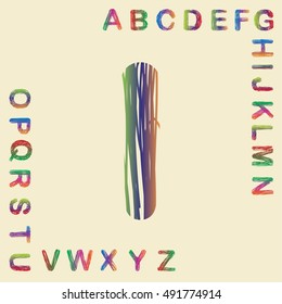 alphabet set colorful design, vector illustration