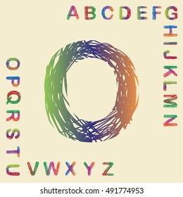 alphabet set colorful design, vector illustration