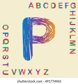 alphabet set colorful design, vector illustration
