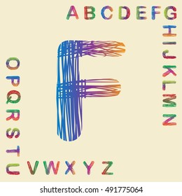 alphabet set colorful design, vector illustration