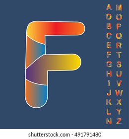 alphabet set colorful design, vector illustration