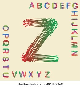 alphabet set colorful design, vector illustration