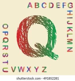 alphabet set colorful design, vector illustration
