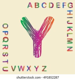 alphabet set colorful design, vector illustration