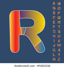 alphabet set colorful design, vector illustration