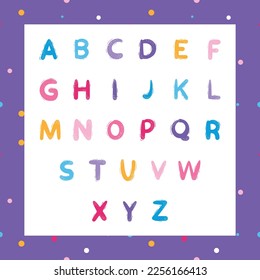 conjunto de alfabetos, vector de alfabeto mate, ilustración con letras de color, conjunto con letras, impresión con alfabeto
