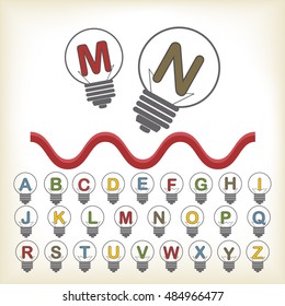 alphabet set design, vector illustration