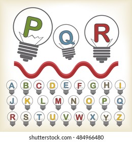 alphabet set design, vector illustration