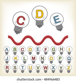 alphabet set design, vector illustration