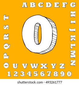 alphabet set free hand drawing design vector illustration