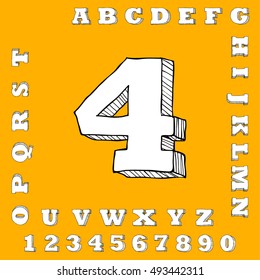 alphabet set free hand drawing design vector illustration

