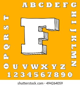 alphabet set free hand drawing design vector illustration

