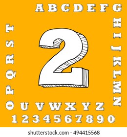 alphabet set free hand drawing design vector illustration

