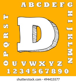 alphabet set free hand drawing design vector illustration