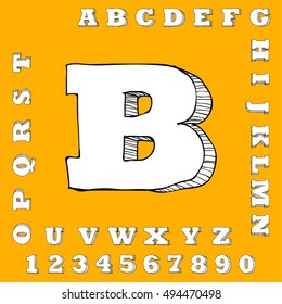 alphabet set free hand drawing design vector illustration