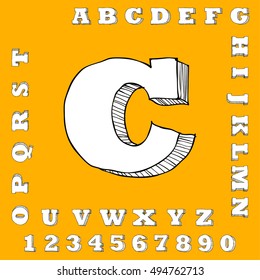 alphabet set free hand drawing design vector illustration
