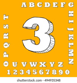 alphabet set free hand drawing design vector illustration

