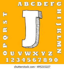 alphabet set free hand drawing design vector illustration